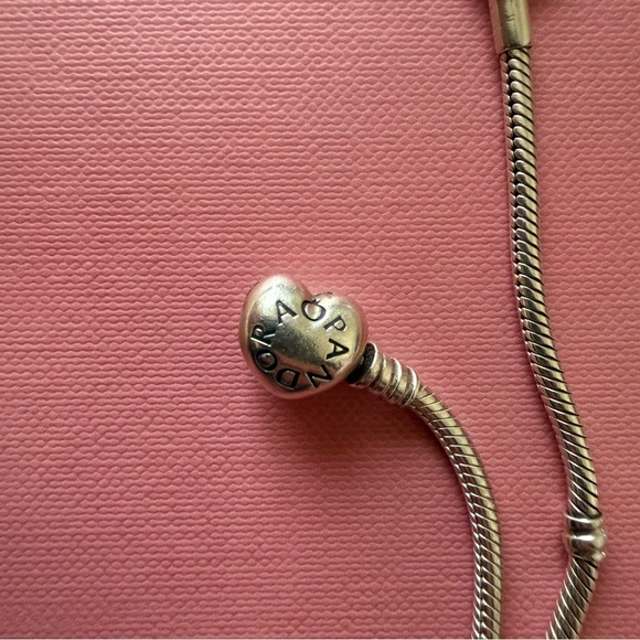 3 Pandora Moments Sterling Silver Bracelet Bundle Heart Clasp Leather Set - Picture 7 of 11